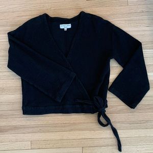 Madewell Texture & Thread Wrap Top Black